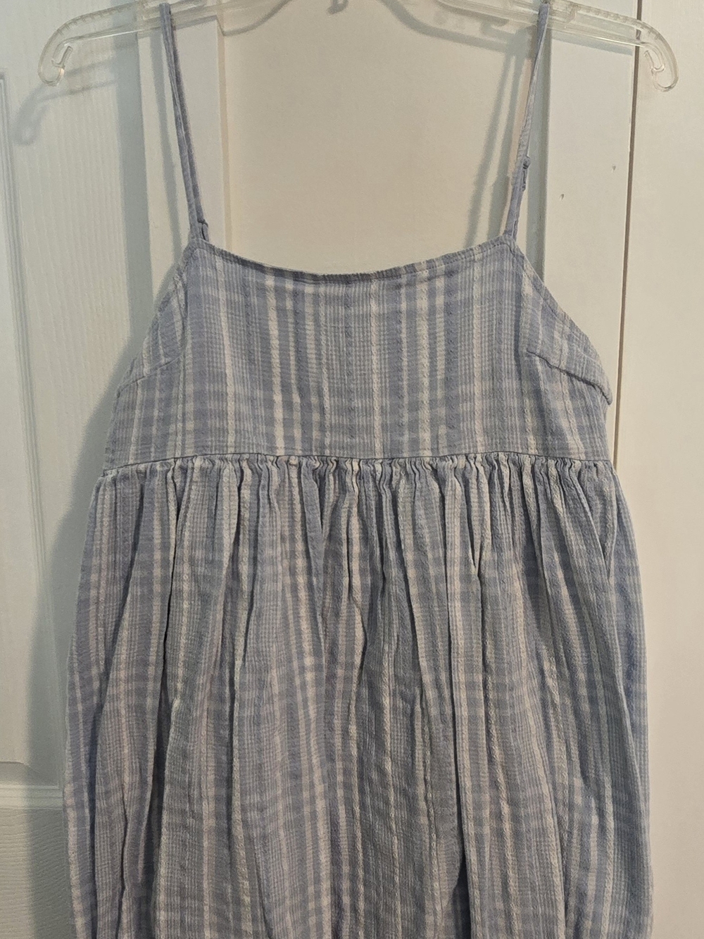 American Eagle Womens Light Blue Striped Sundress with Spaghetti Straps